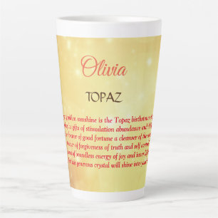 Tasse Latte Conception de Birthstone Topaz en novembre