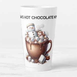 Tasse Latte Conception de cacao au bonhomme de neige mignon
