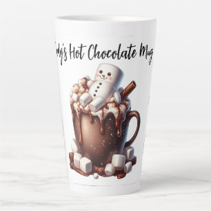 Tasse Latte Conception de cacao au bonhomme de neige mignon