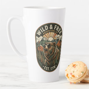 Tasse Latte Conception de camping rétro pour les amoureux de l