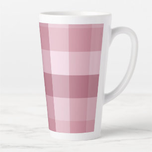 Tasse Latte Conception de carreaux à carreaux Gingham rose