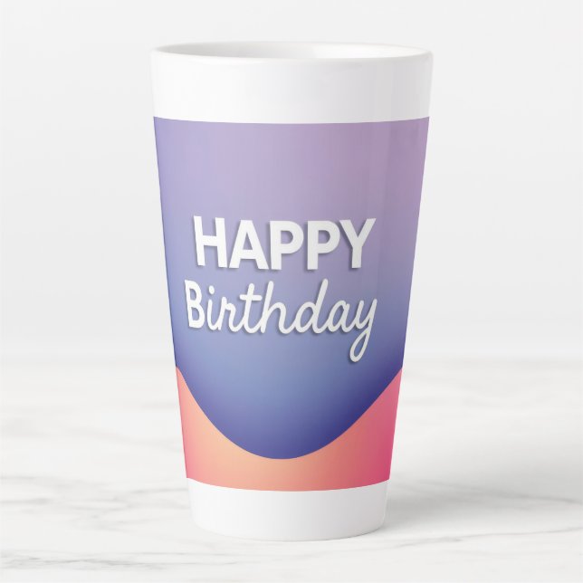 Tasse Latte Conception de Célébration d'Anniversaire (Devant)