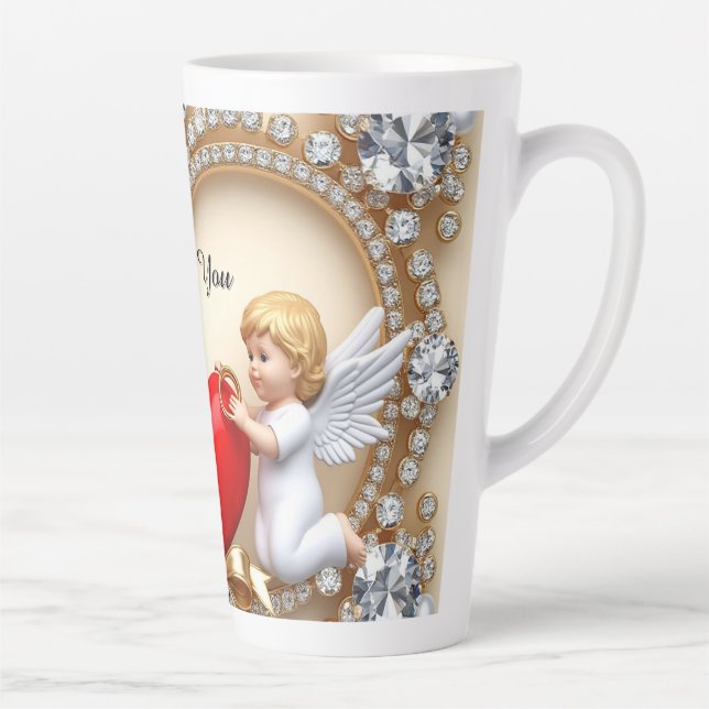 Tasse Latte Conception de cœur romantique (Droite)