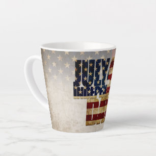 Tasse Latte Conception de drapeau vintage pour la fête de l'in