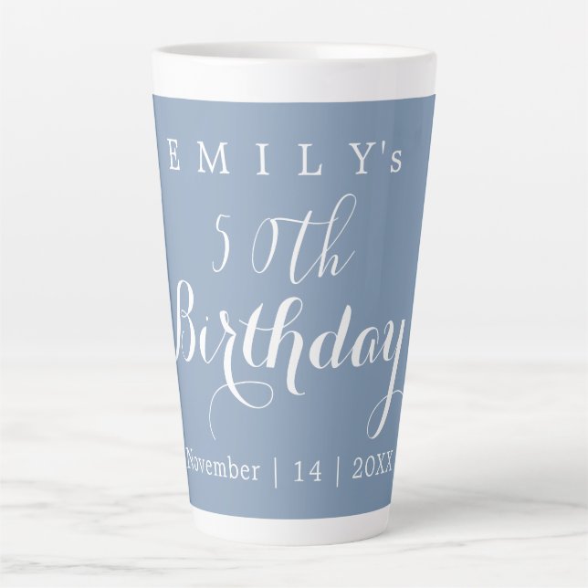 Tasse Latte Conception de fête d'anniversaire en typographie m (Devant)
