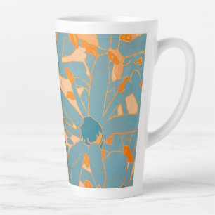 Tasse Latte Conception de feuille contemporaine en étiquette p