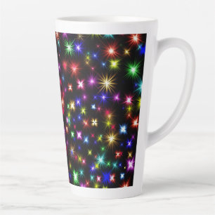 Tasse Latte Conception de feux d'artifice Étoiles Colorées
