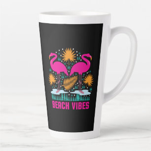 Tasse Latte Conception de flamants roses de vibrations de plag