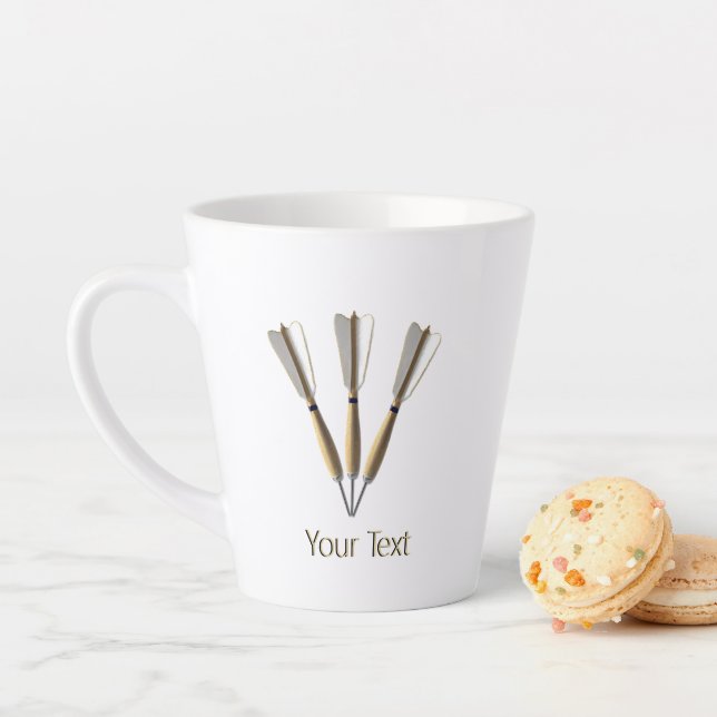 Tasse Latte Conception de fléchettes personnalisées (En situation)