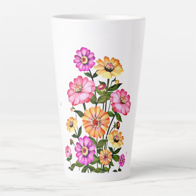 Tasse Latte Conception de fleurs à l'aquarelle-34063 (Devant)