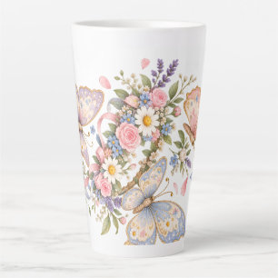 Tasse Latte Conception de jardin de papillon sucré pour magiqu