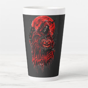 Tasse Latte Conception de la fête d'Halloween avec la Faucheus