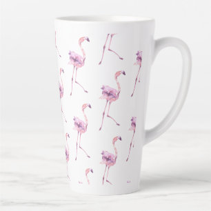 Tasse Latte Conception de la série de Flamants roses d'appel d