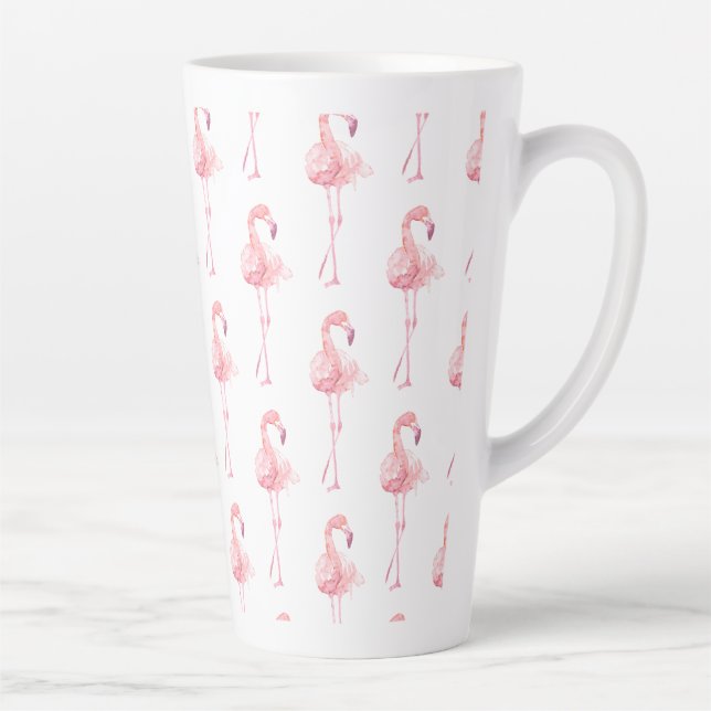 Tasse Latte Conception de la série de Flamants roses d'appel d (Droite)