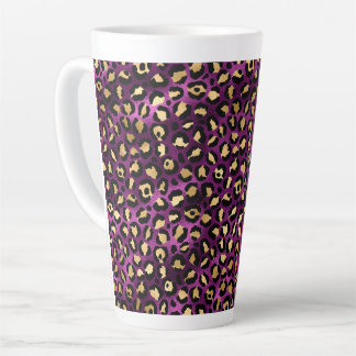 Tasse Latte Conception de la série Leopard violet et or 1