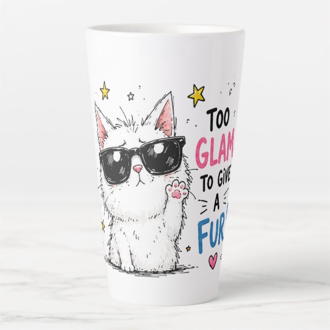 Tasse Latte Conception de lunettes de soleil pour chat cool (Devant)