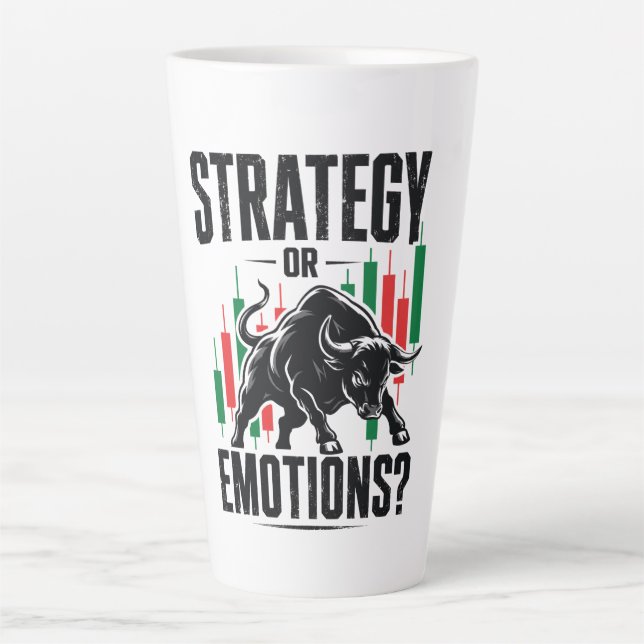 Tasse Latte Conception de mentalité de trading de taureau Stra (Devant)