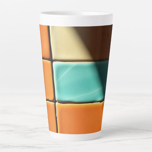 Tasse Latte Conception de motif de carreau géométrique moderne (Devant)
