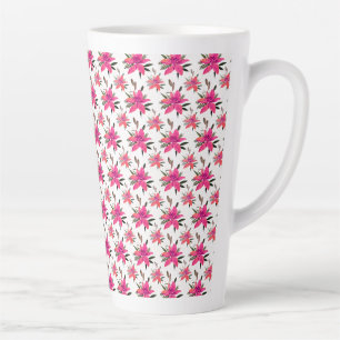 Tasse Latte Conception de motif floral Fleurs roses