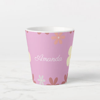 Tasse Latte Conception de motifs floraux personnalisables