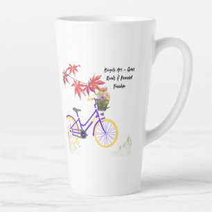Tasse Latte Conception de motivation de bicyclette florale