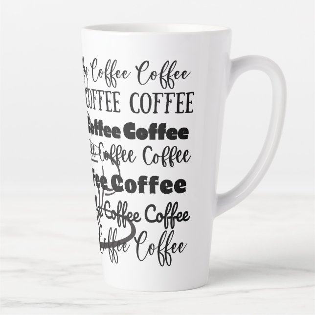 Tasse Latte Conception de mots d'art sur le café (Droite)