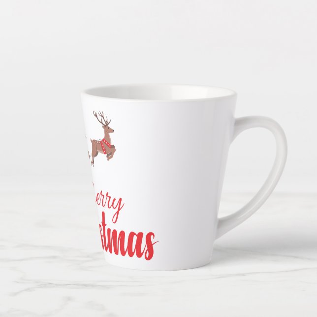 Tasse Latte Conception de Noël et rennes (Droite)