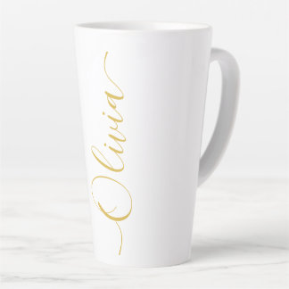 Tasse Latte Conception de nom de script Olivia Gold