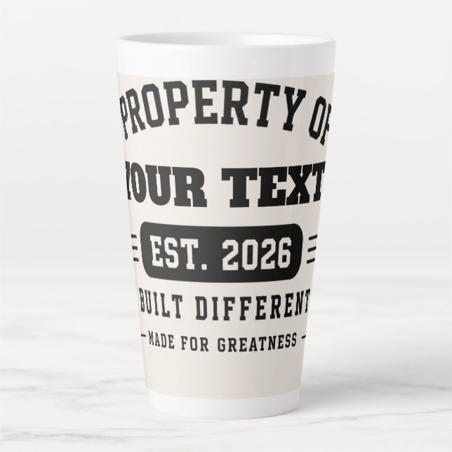 Tasse Latte Conception de nom personnalisé – T moderne minimal (Devant)