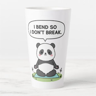 Tasse Latte conception de panda « Je me plie pour ne pas casse