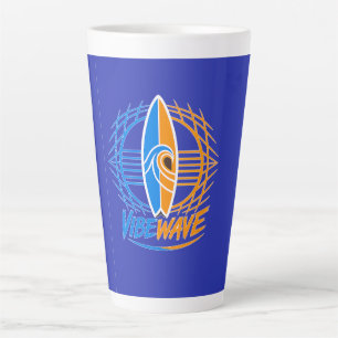 Tasse Latte Conception de planche de surf Vibewave Neon - Rétr