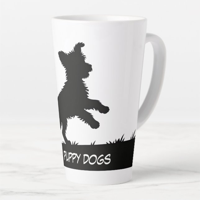 Tasse Latte Conception de silhouettes d'animaux mignons - Chie (Angle droit)