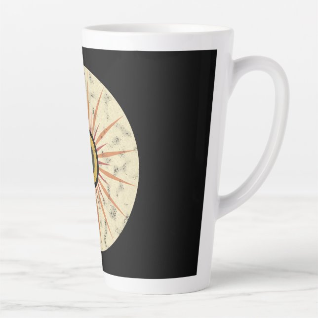 Tasse Latte Conception de soleil levant rétro bohème (Droite)