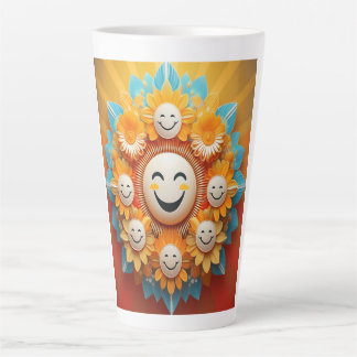 Tasse Latte Conception de soleil rayonnant de positivité