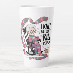 Tasse Latte Conception de Tricot de grand-mère amusante