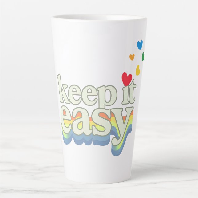 Tasse Latte Conception de typographie Rétro Fierté facile à vi (Devant)