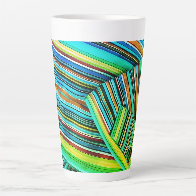 Tasse Latte Conception d'illusion de ligne verte (Devant)
