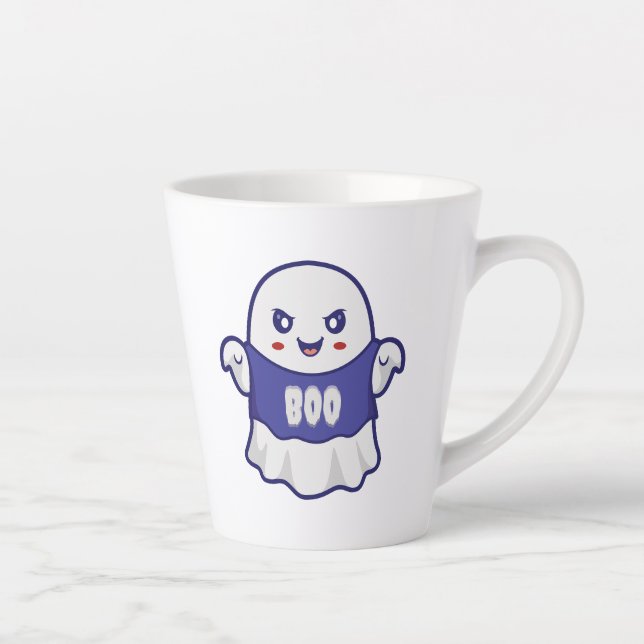 Tasse Latte Conception d'illustration de fantôme effrayant drô (Droite)