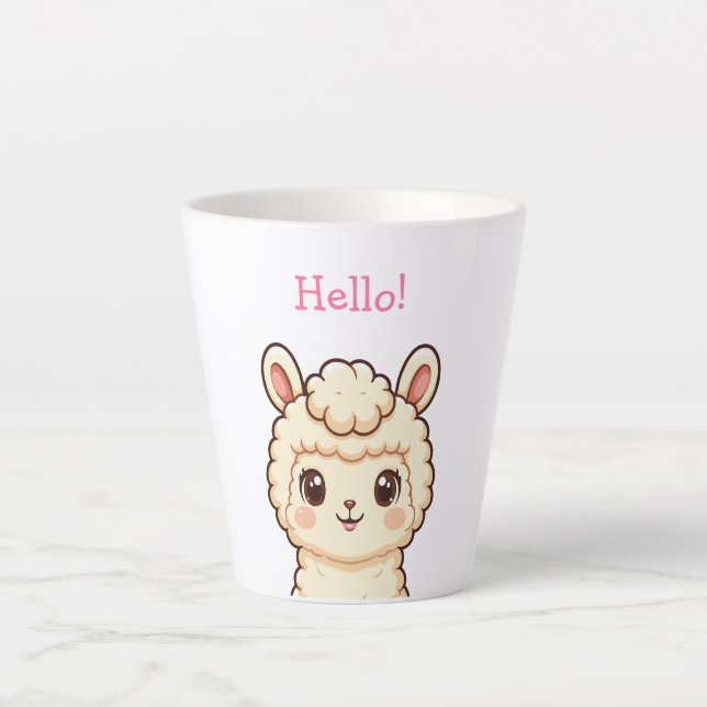Tasse Latte Conception d'illustration de lama mignon (Devant)