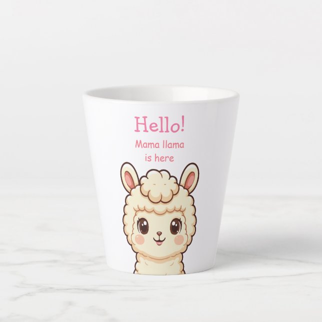 Tasse Latte Conception d'illustration de lama mignon (Devant)