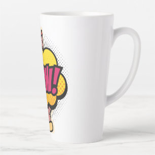Tasse Latte Conception du logo "Wow"