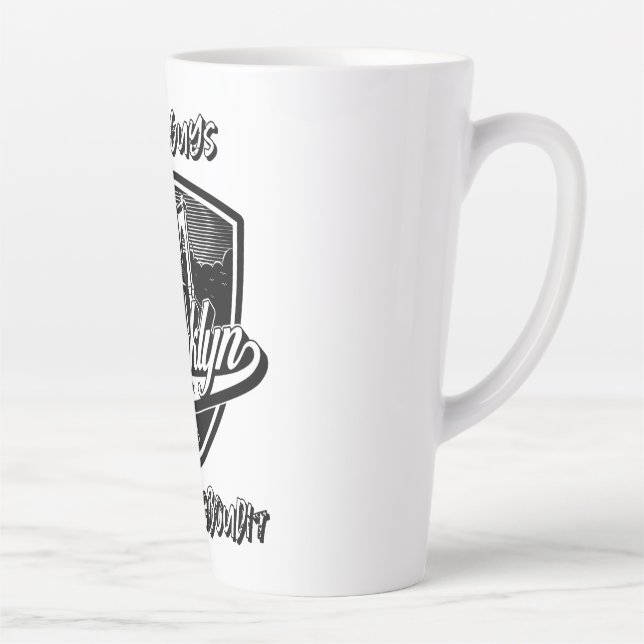 Tasse Latte Conception élégante de logo Brooklyn Swoosh (Droite)