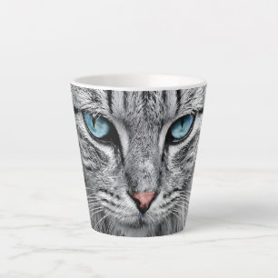 Tasse Latte Conception fractale face chat-10682
