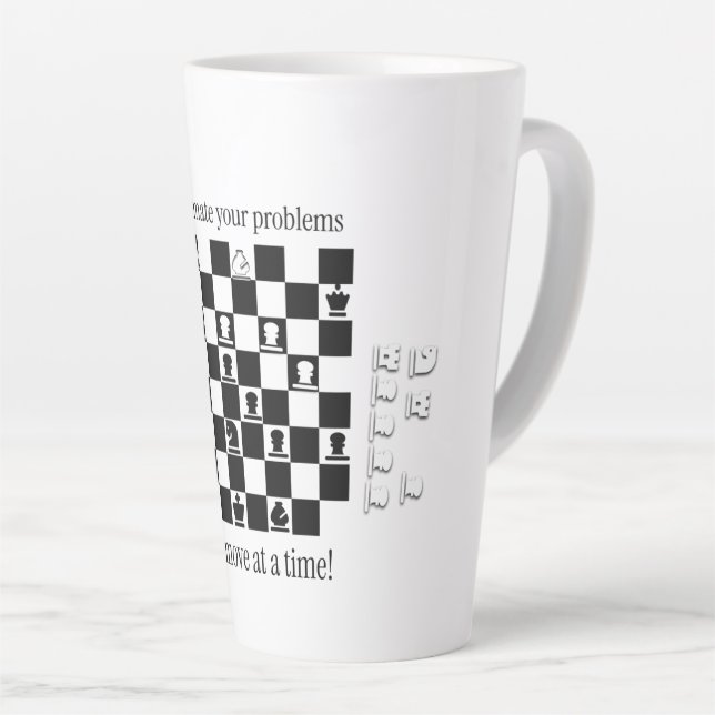 Tasse Latte Conception Inspirée des Échecs Classiques (Angle droit)