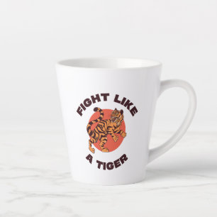 Tasse Latte Conception Motivationnelle Combat Comme un Tigre