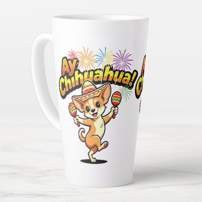 Tasse Latte Conception Originale Ay Chihuahua ! (Angle gauche)