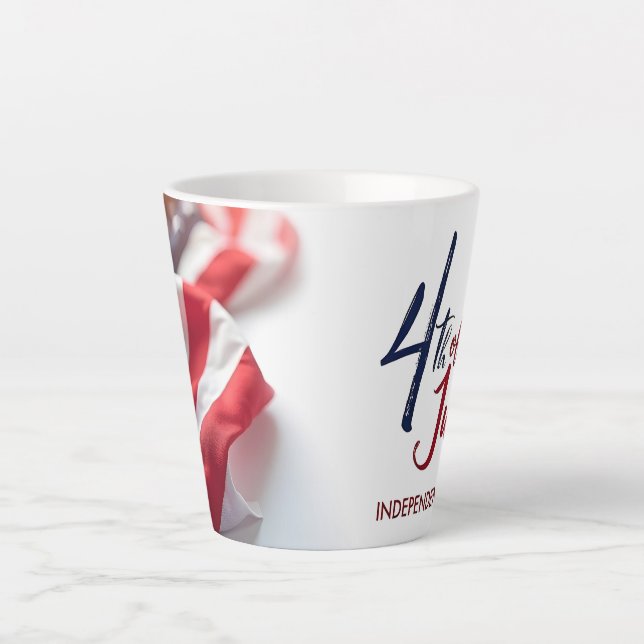 Tasse Latte Conception patriotique de la fête de l'Indépendanc (Devant)