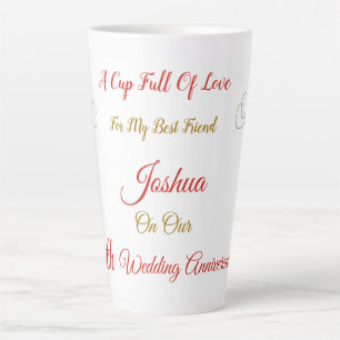 Tasse Latte Conception personnalisée du 9e anniversaire Latte