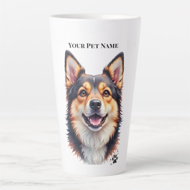 Tasse Latte Conception personnalisée simple et moderne du nom  (Devant)