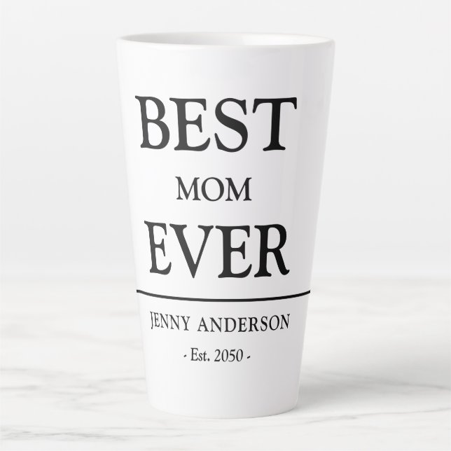 Tasse Latte Conception personnalisée simple Meilleure maman Ca (Devant)